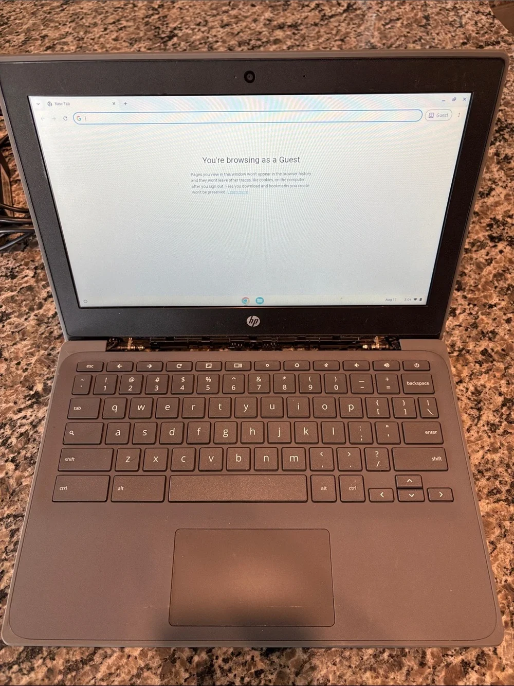 HP Gray Chromebook Laptop with Charger